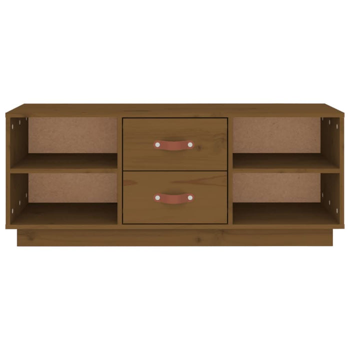 Comodă TV, maro miere, 100x34x40 cm, lemn masiv de pin - WALTI WALTI