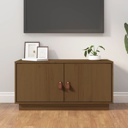 Comodă TV, maro miere, 80x34x40 cm, lemn masiv de pin - WALTI WALTI