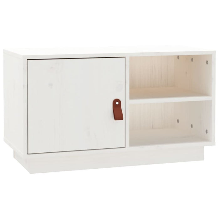 Comodă TV, alb, 70x34x40 cm, lemn masiv de pin - WALTI WALTI