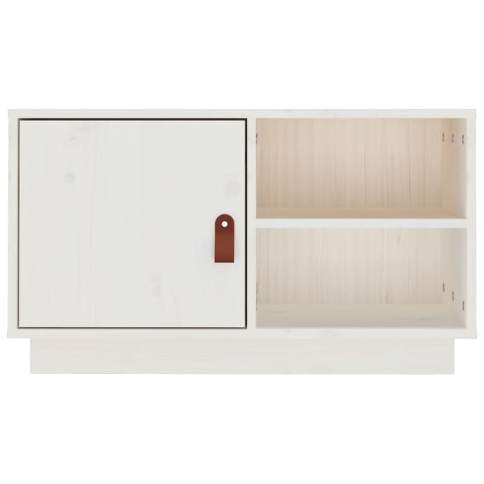 Comodă TV, alb, 70x34x40 cm, lemn masiv de pin - WALTI WALTI