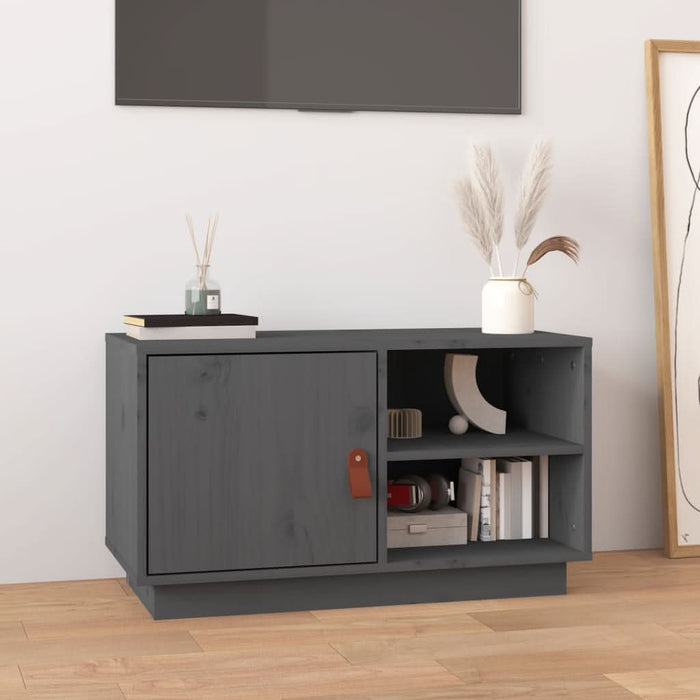 Comodă TV, gri, 70x34x40 cm, lemn masiv de pin - WALTI WALTI