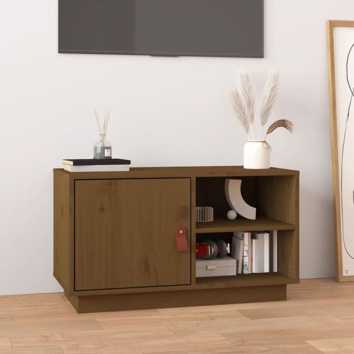 Comodă TV, maro miere, 70x34x40 cm, lemn masiv de pin - WALTI WALTI