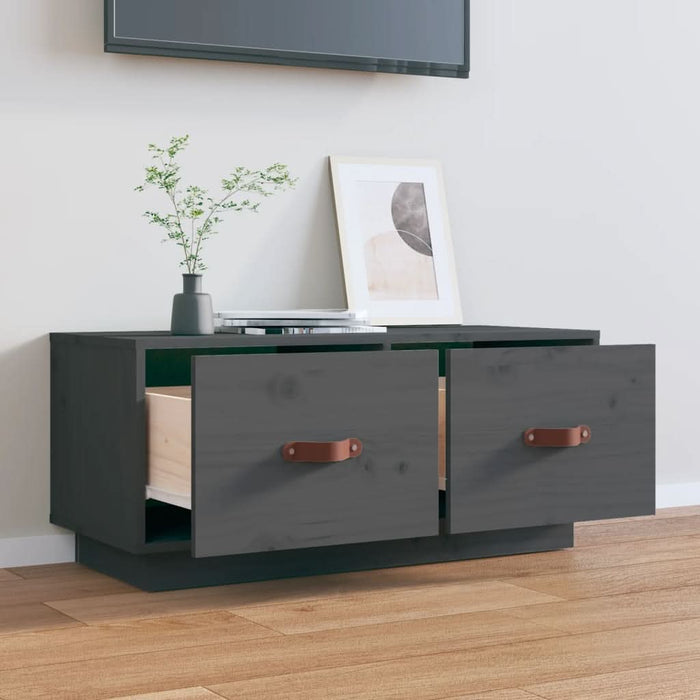 Comodă TV, gri, 80x34x35 cm, lemn masiv de pin - WALTI WALTI