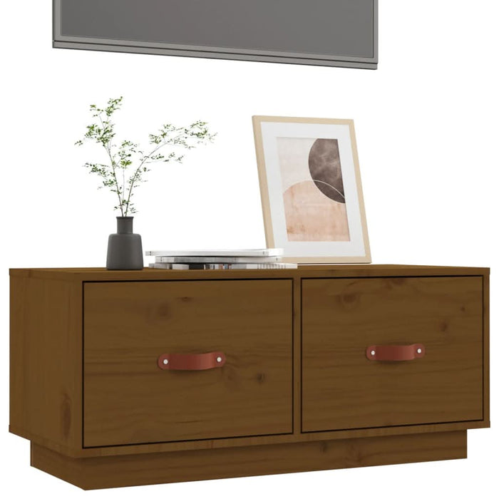 Comodă TV, maro miere, 80x34x35 cm, lemn masiv de pin - WALTI WALTI