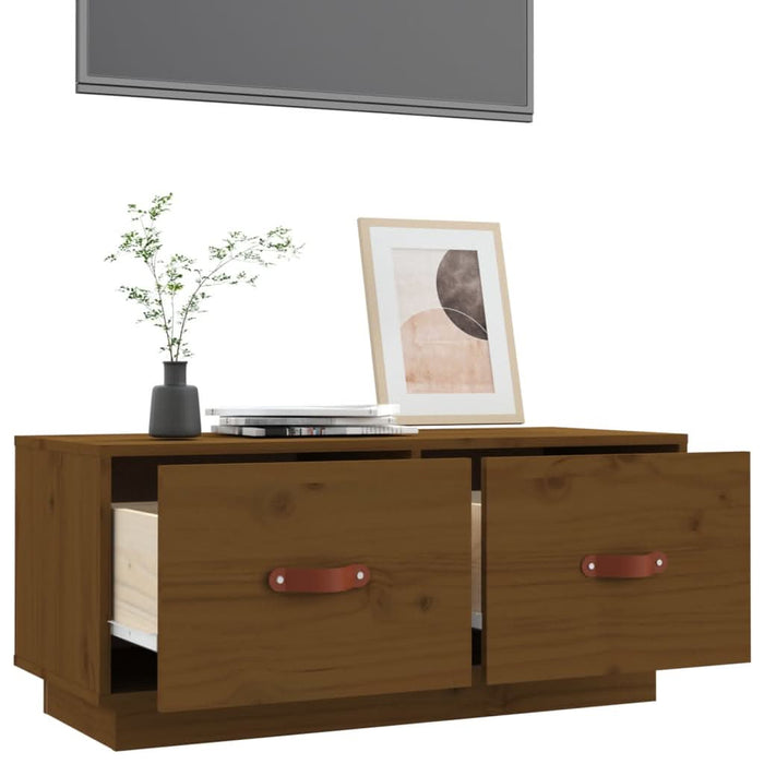 Comodă TV, maro miere, 80x34x35 cm, lemn masiv de pin - WALTI WALTI