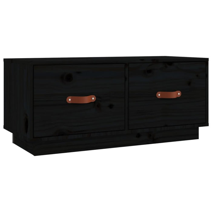 Comodă TV, negru, 80x34x35 cm, lemn masiv de pin - WALTI WALTI