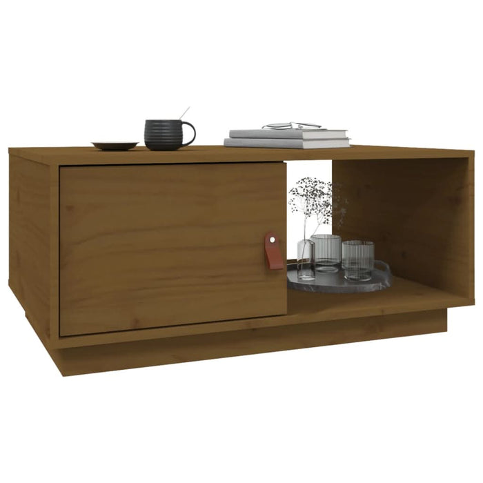 Măsuță de cafea, maro miere, 80x50x35,5 cm, lemn masiv de pin - WALTI WALTI