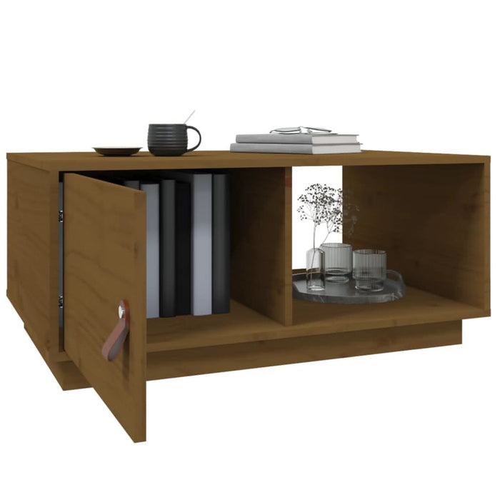 Măsuță de cafea, maro miere, 80x50x35,5 cm, lemn masiv de pin - WALTI WALTI