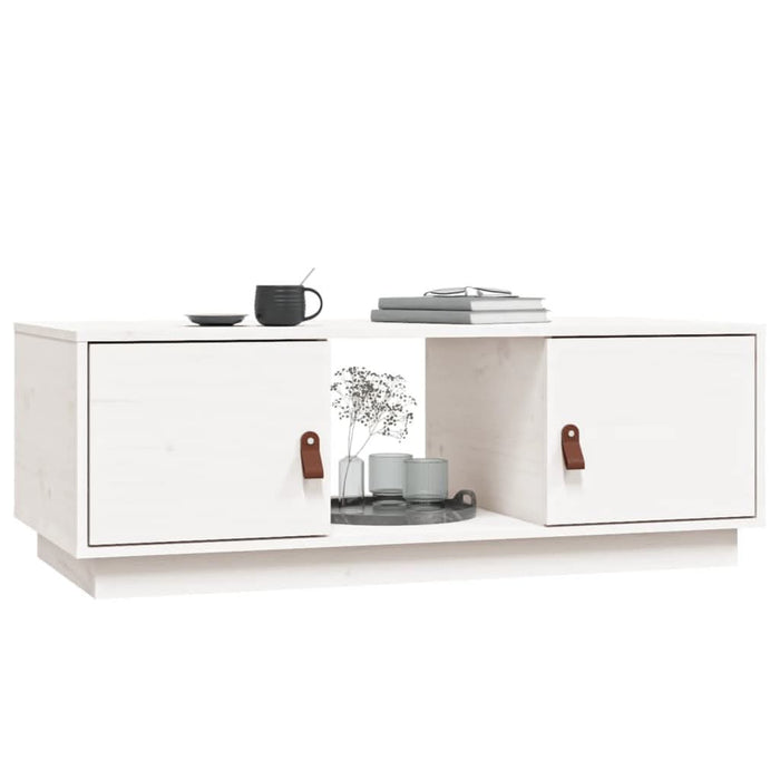 Măsuță de cafea, alb, 100x50x35 cm, lemn masiv de pin - WALTI WALTI