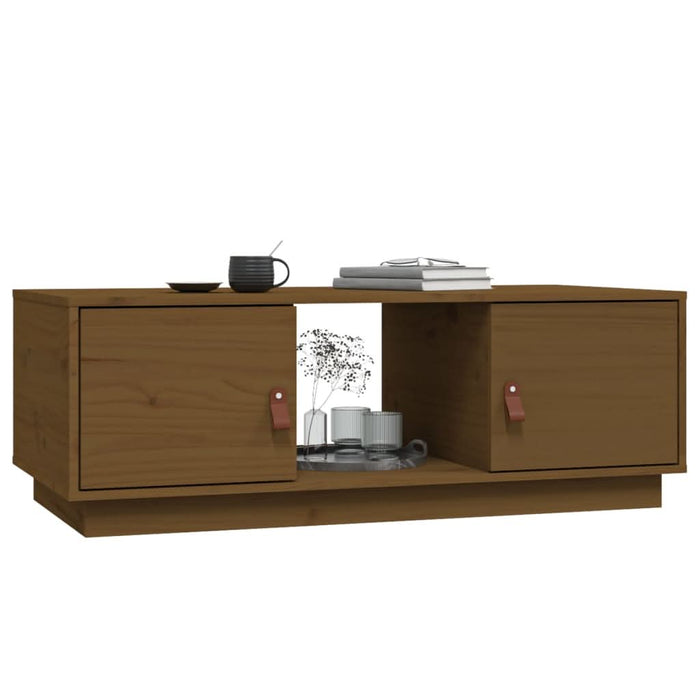 Măsuță de cafea, maro miere, 100x50x35 cm, lemn masiv de pin - WALTI WALTI