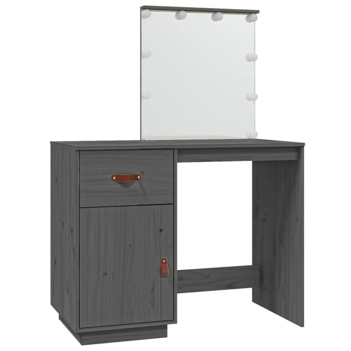 Măsuță de toaletă cu LED, gri, 95x50x133,5 cm, lemn masiv pin - WALTI WALTI