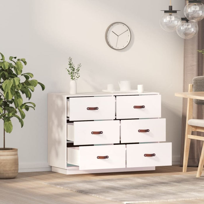 Servantă, alb, 100x40x75 cm, lemn masiv de pin - WALTI WALTI
