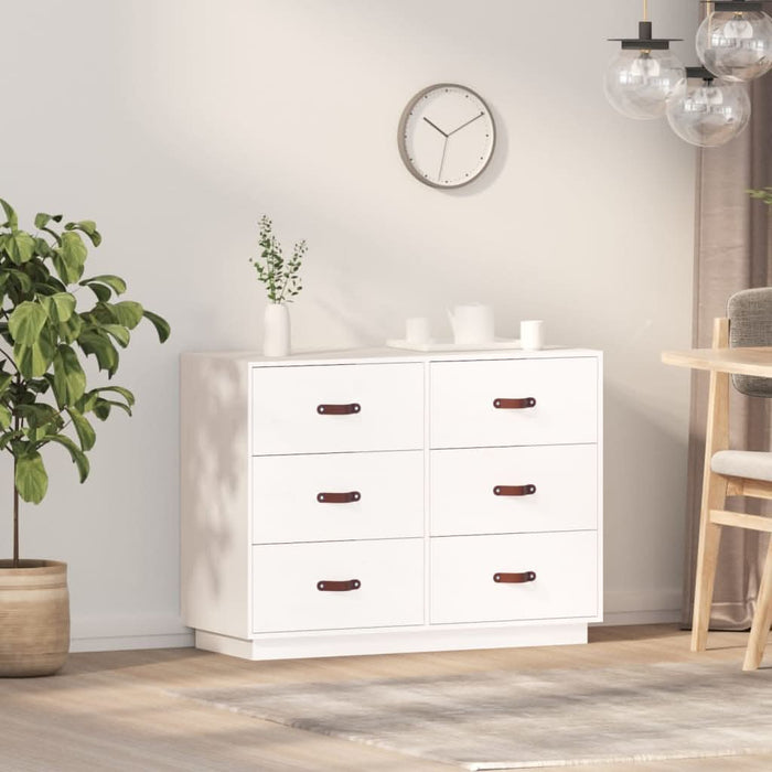 Servantă, alb, 100x40x75 cm, lemn masiv de pin - WALTI WALTI