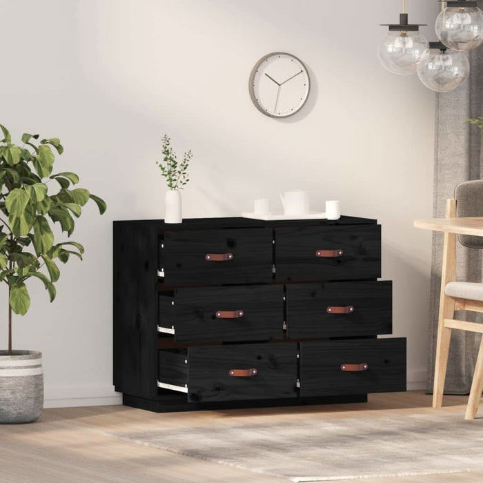Servantă, negru, 100x40x75 cm, lemn masiv de pin - WALTI WALTI