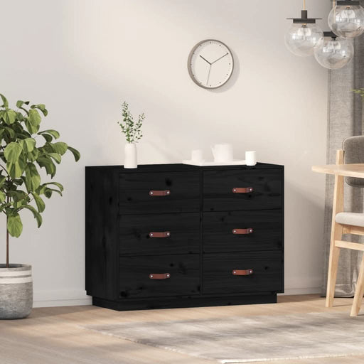 Servantă, negru, 100x40x75 cm, lemn masiv de pin - WALTI WALTI