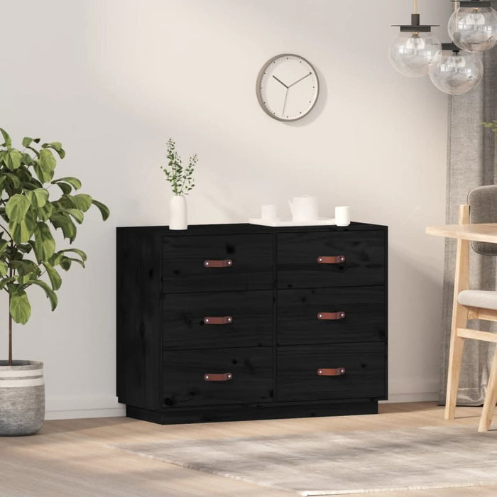 Servantă, negru, 100x40x75 cm, lemn masiv de pin - WALTI WALTI