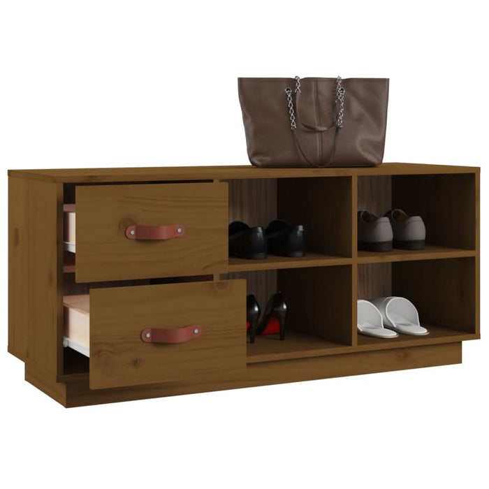 Bancă pentru pantofi, maro miere, 100x34x45 cm, lemn masiv pin - WALTI WALTI