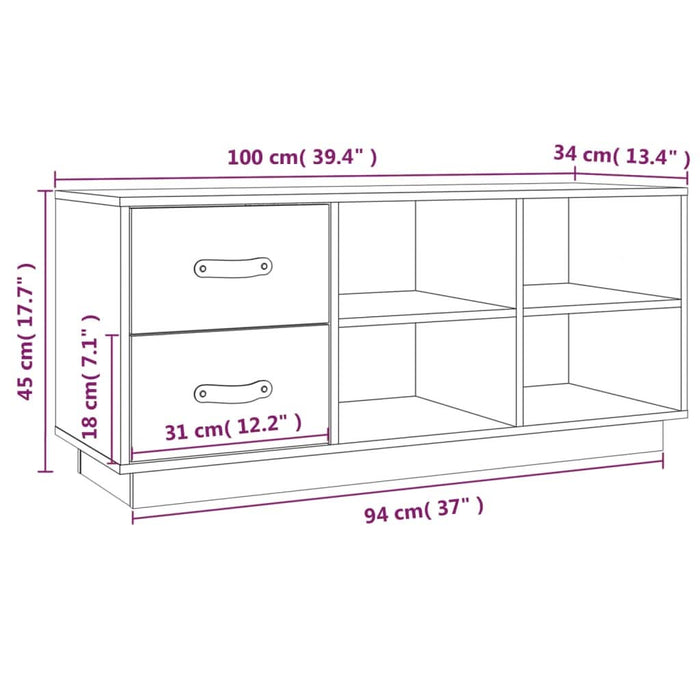 Bancă pentru pantofi, maro miere, 100x34x45 cm, lemn masiv pin - WALTI WALTI