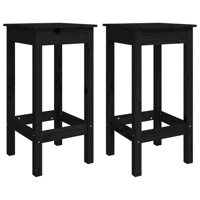 Scaune de bar, 2 buc., negru, 40x40x78 cm, lemn masiv pin - WALTI WALTI
