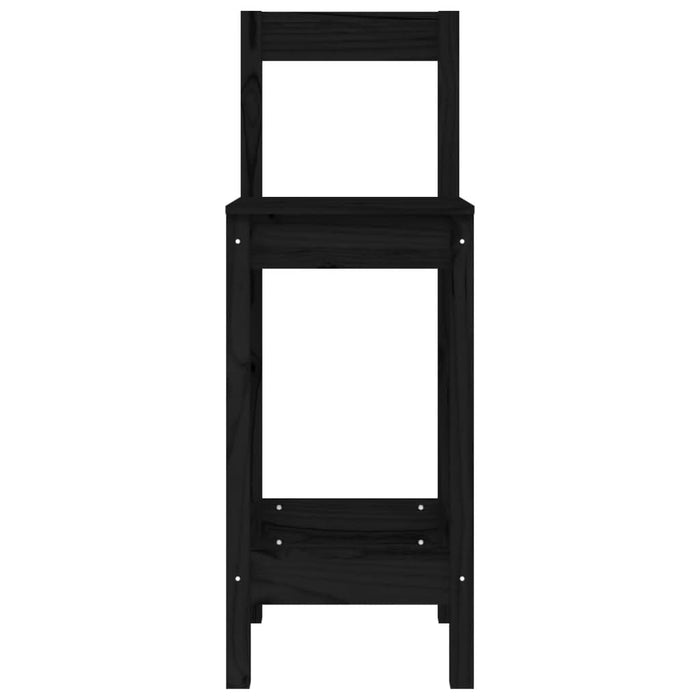 Scaune de bar, 2 buc., negru, 40x41,5x112 cm, lemn masiv pin - WALTI WALTI