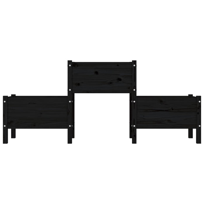 Jardinieră, negru, 178,5x44x75 cm, lemn masiv de pin - WALTI WALTI