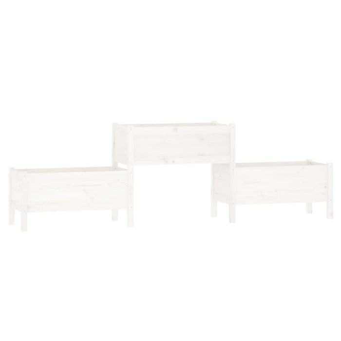 Jardinieră, alb, 245,5x44x75 cm, lemn masiv de pin - WALTI WALTI