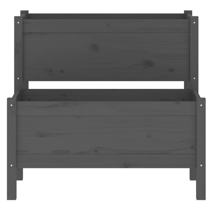 Jardinieră, gri, 84,5x84x75 cm, lemn masiv de pin - WALTI WALTI