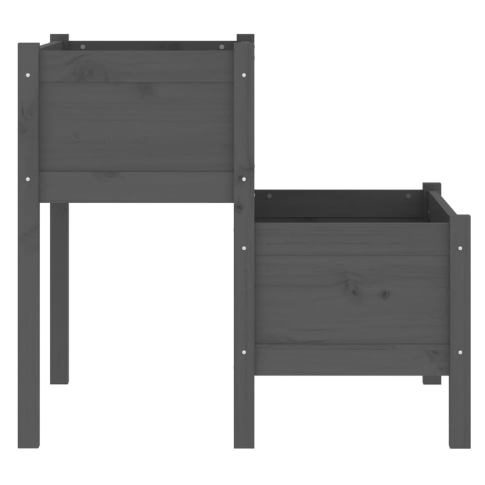 Jardinieră, gri, 84,5x84x75 cm, lemn masiv de pin - WALTI WALTI