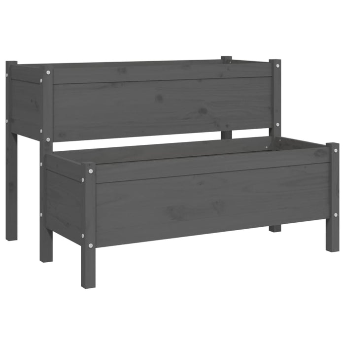 Jardinieră, gri, 110x84x75 cm, lemn masiv de pin - WALTI WALTI