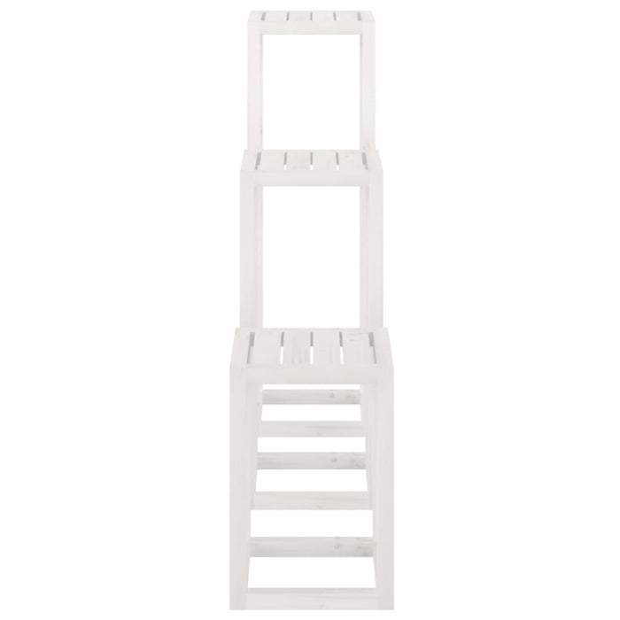 Set suport de plante, 3 piese, alb, lemn masiv de pin - WALTI WALTI