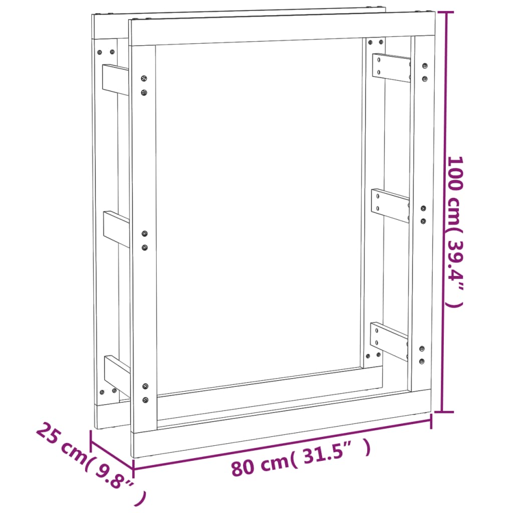 Rastel lemne de foc, maro miere, 80x25x100 cm, lemn masiv pin