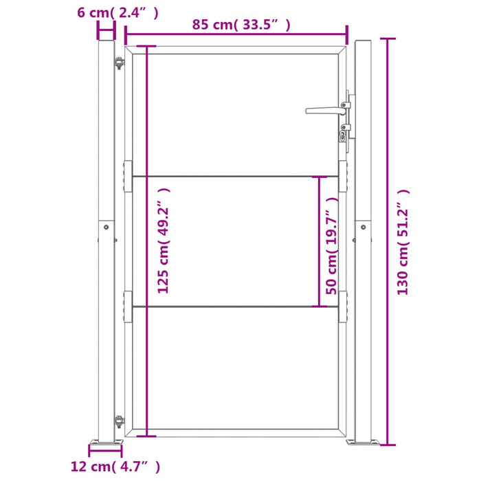 Poartă pentru grădină, 105x130 cm, oțel corten - WALTI WALTI