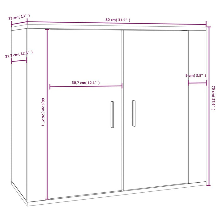 Servantă, gri beton, 80x33x70 cm, lemn prelucrat - WALTI WALTI