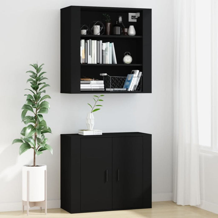 Dulap de perete, negru, 80x33x80 cm, lemn prelucrat - WALTI WALTI