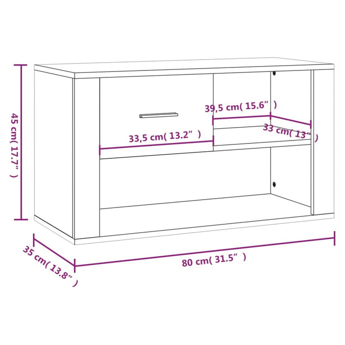 Pantofar, alb, 80x35x45 cm, lemn compozit - WALTI WALTI
