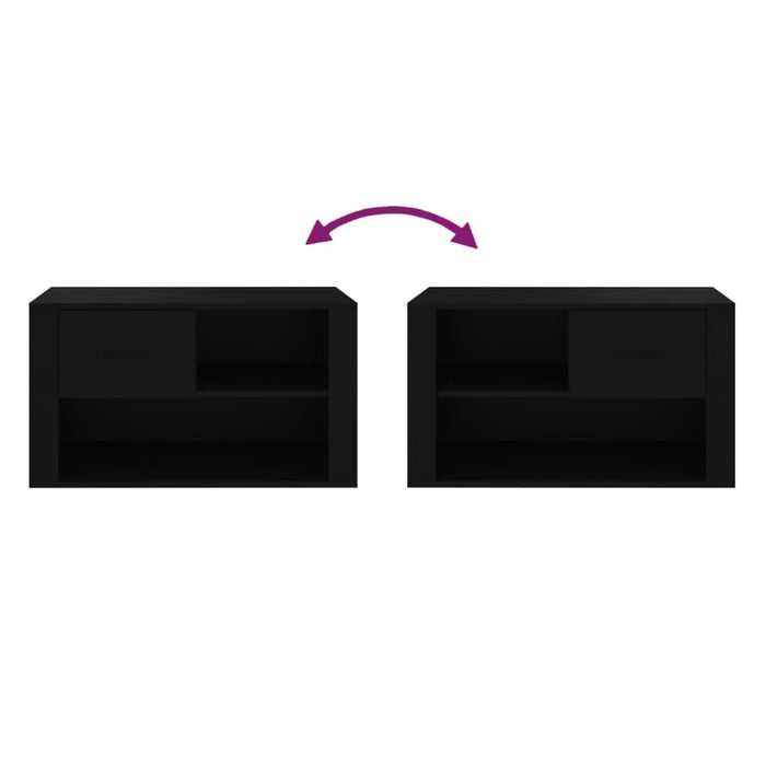 Pantofar, negru, 80x35x45 cm, lemn compozit - WALTI WALTI
