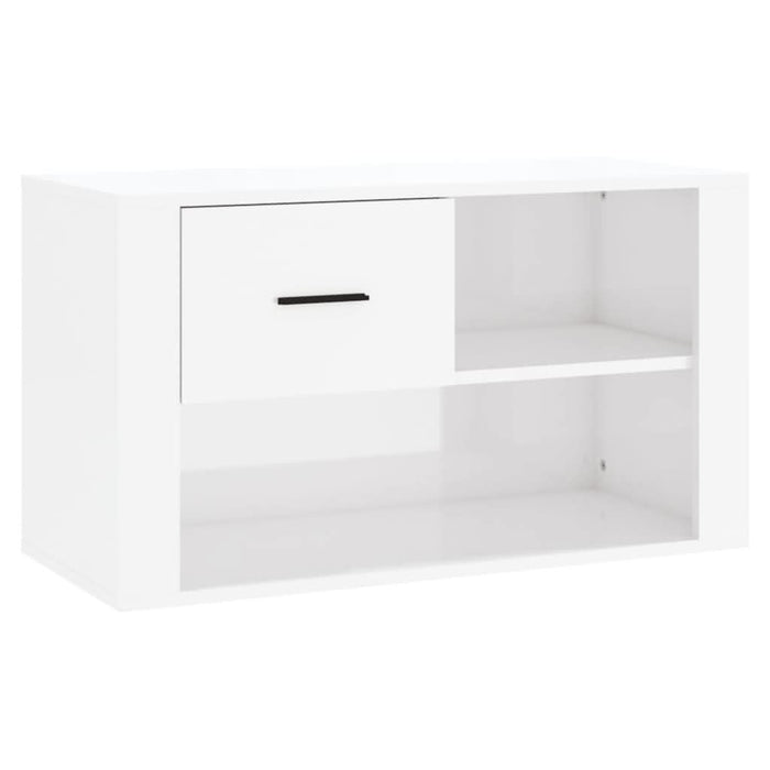 Pantofar, alb extralucios, 80x35x45 cm, lemn compozit - WALTI WALTI