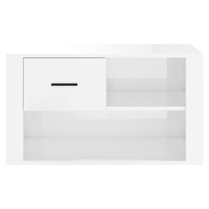 Pantofar, alb extralucios, 80x35x45 cm, lemn compozit - WALTI WALTI