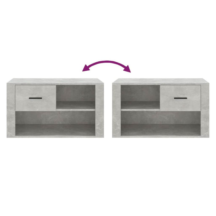 Pantofar, gri beton, 80x35x45 cm, lemn prelucrat - WALTI WALTI