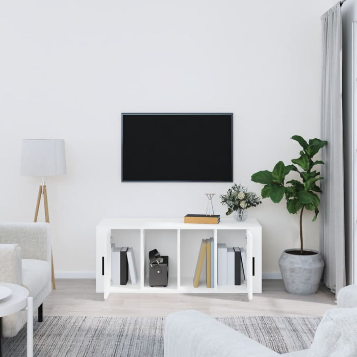 Comodă TV, alb, 100x35x40 cm, lemn prelucrat - WALTI WALTI