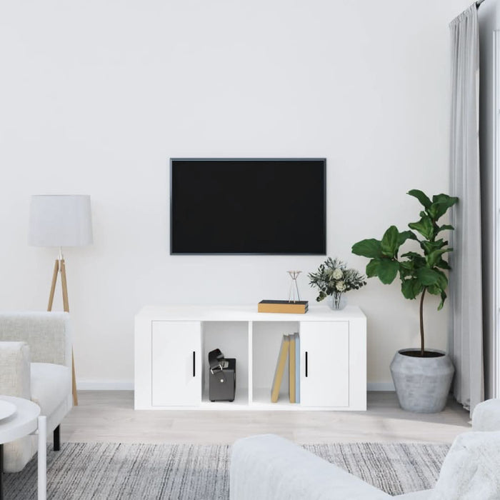 Comodă TV, alb, 100x35x40 cm, lemn prelucrat - WALTI WALTI