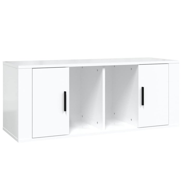 Comodă TV, alb extralucios, 100x35x40 cm, lemn prelucrat - WALTI WALTI