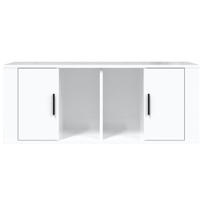 Comodă TV, alb extralucios, 100x35x40 cm, lemn prelucrat - WALTI WALTI