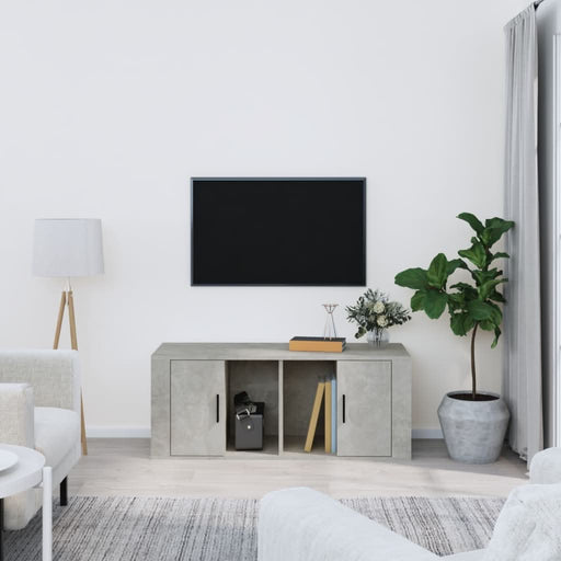 Comodă TV, gri beton, 100x35x40 cm, lemn prelucrat - WALTI WALTI