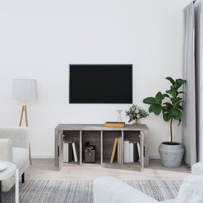Comodă TV, gri sonoma, 100x35x40 cm, lemn prelucrat - WALTI WALTI