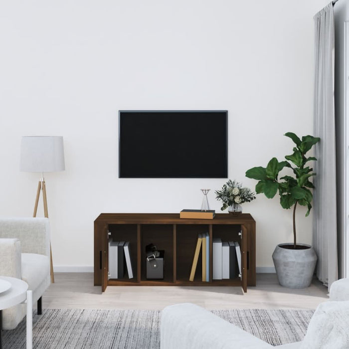 Comodă TV, stejar maro, 100x35x40 cm, lemn prelucrat - WALTI WALTI