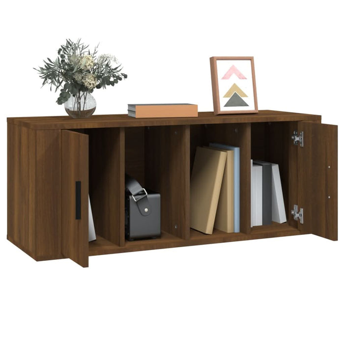 Comodă TV, stejar maro, 100x35x40 cm, lemn prelucrat - WALTI WALTI