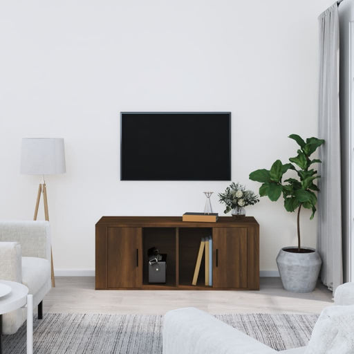 Comodă TV, stejar maro, 100x35x40 cm, lemn prelucrat - WALTI WALTI