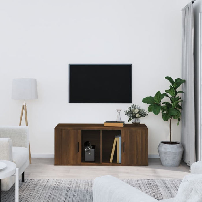 Comodă TV, stejar maro, 100x35x40 cm, lemn prelucrat - WALTI WALTI