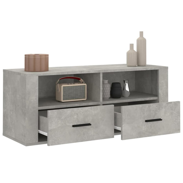 Comodă TV, gri beton, 100x35x40 cm, lemn prelucrat - WALTI WALTI